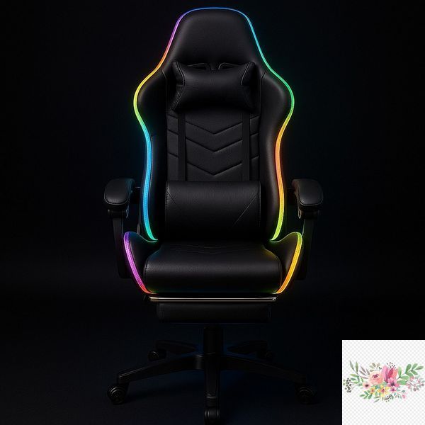 Крісло геймерське ProGame з RGB підсвіткою GX-150, підставка для ніг, комп'ютерне ігрове