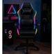 Крісло геймерське ProGame з RGB підсвіткою GX-150, підставка для ніг, комп'ютерне ігрове